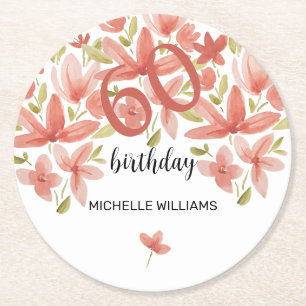 Sommerlicher Garten Wasserfarbe Runder Pappuntersetzer