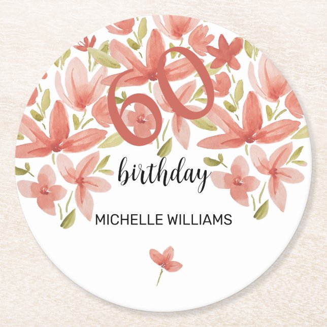 Sommerlicher Garten Wasserfarbe Runder Pappuntersetzer (Vorderseite)