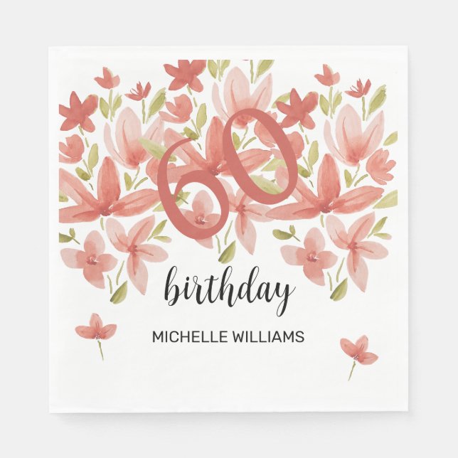 Sommerlicher Garten Wasserfarbe Serviette (Vorderseite)