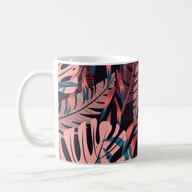 Sommerlicher glänzender Hintergrund mit farbenfroh Kaffeetasse (Links)