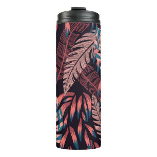 Sommerlicher glänzender Hintergrund mit farbenfroh Thermosbecher