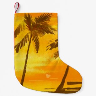 Sommerlicher Hintergrund tropischer Palmen Kleiner Weihnachtsstrumpf