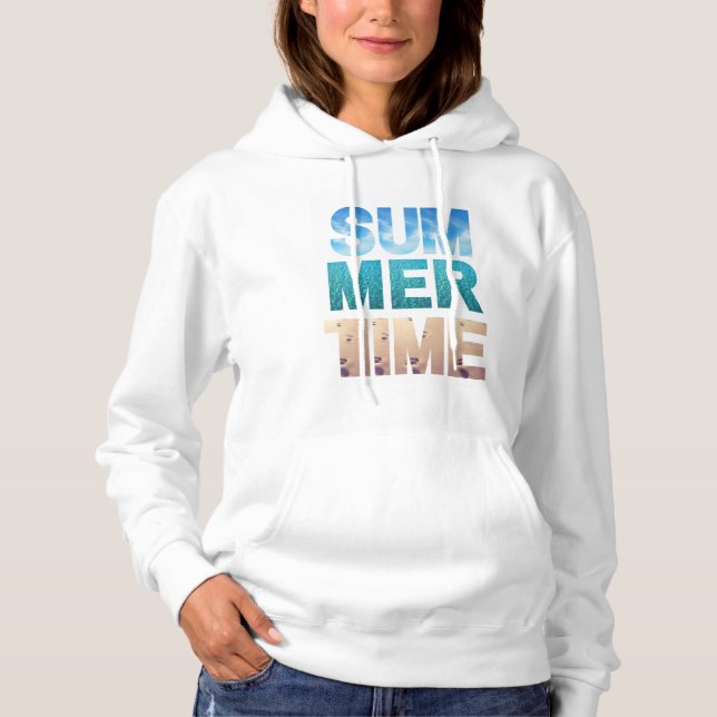 Sommerlicher ironischer Strandschiff Hoodie (Vorderseite)