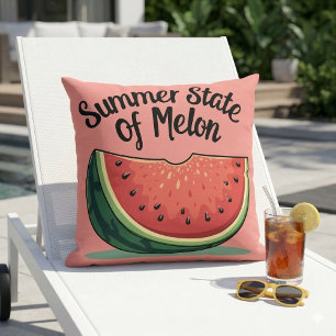 Sommerlicher Melonen-Retro-Fruchtkunst Zustand Kissen