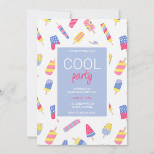 Sommerlicher Party Kindergeburtstag Einladung