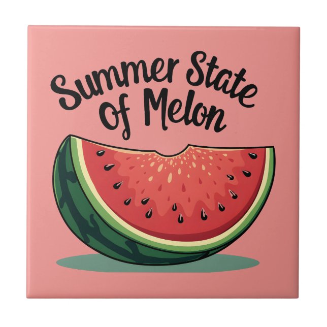 Sommerlicher Staat von Melon Retro Fliese (Vorderseite)