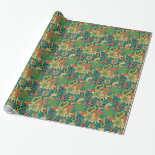 Sommerliches Blumenmuster Geschenkpapier