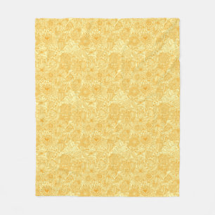 Sommerliches Blumenmuster in warmen Farben Fleecedecke