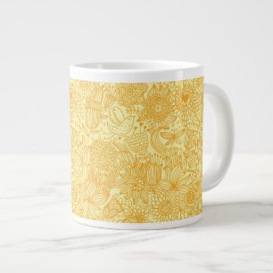 Sommerliches Blumenmuster in warmen Farben Jumbo-Tasse