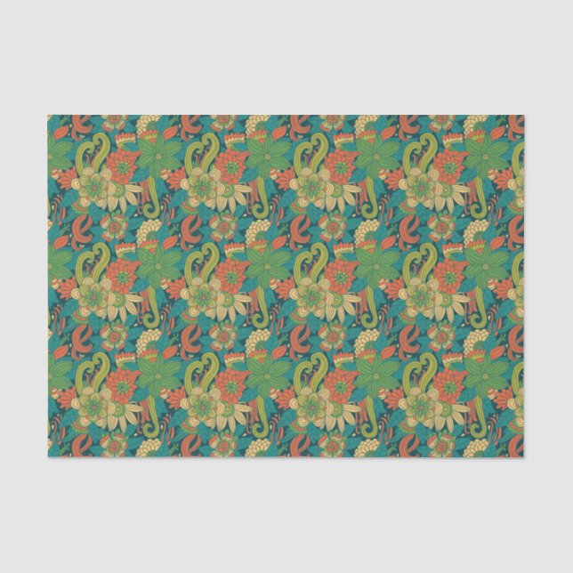Sommerliches Blumenmuster Seidenpapier (Vorderseite)