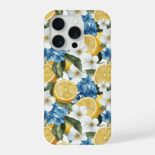Sommerliches Zitronen- und Blumenmuster iPhone-Hül iPhone 15 Pro Hülle