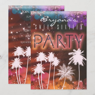 Sommerlichte & Weiße Palmenbaum-Party-Einladungen Einladung