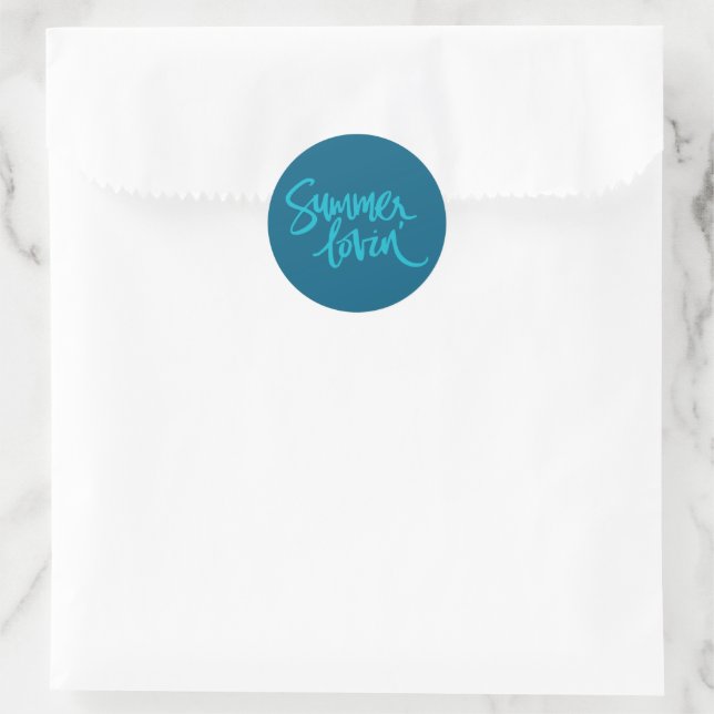 Sommerliebe Runder Aufkleber (Tasche)