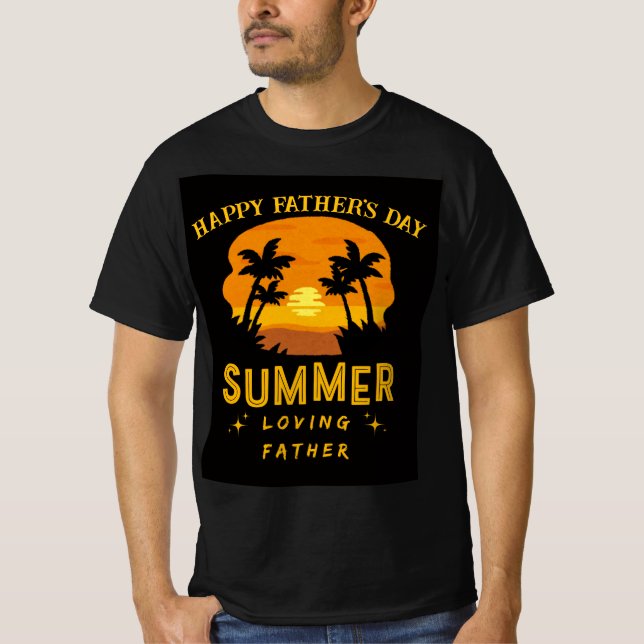 "SOMMERLIEBENDER VATER" Gewohnter Vatertag T-Shirt (Vorderseite)