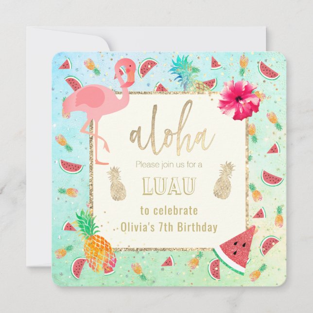 Sommerluau-Party Einladung (Vorderseite)