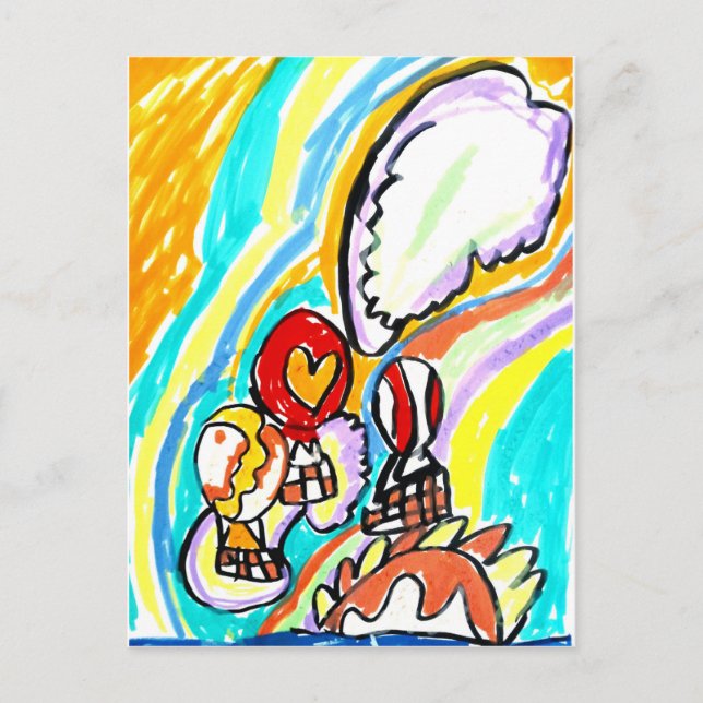 Sommerluftballons   postkarte (Vorderseite)