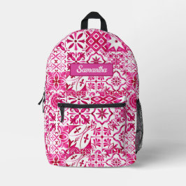 Sommermajolika rot sizilianische Mittelmeer Bedruckter Rucksack