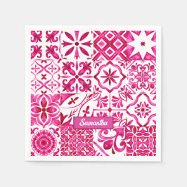 Sommermajolika rot sizilianische Mittelmeer Serviette