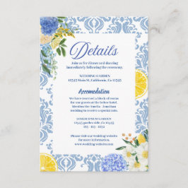 Sommermediterrane Zitrone Hochzeiten Begleitkarte