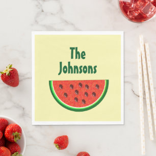 Sommermelonen-Gelbe-Papierpartyservietten Serviette