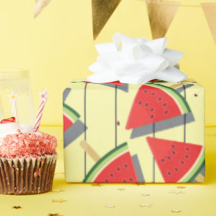 Sommermelonen-Scheiben-Muster, Rot und Grün Geschenkpapier