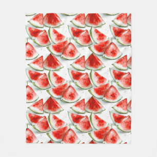 Sommermelonen-Wasserfarbmuster Fleecedecke