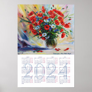Sommermohn. Fine Art Calendar 2024 Poster