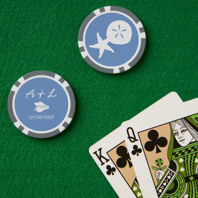 Sommermonate in Periwinkle Pokerchips (Pokertisch (doppelt))