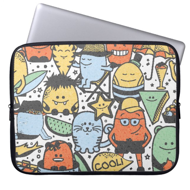 Sommermonster, farbenfrohe, nahtlose Muster Laptopschutzhülle (Vorderseite)
