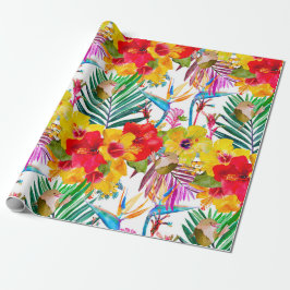 Sommermuster des tropischen Hibiskus Geschenkpapier