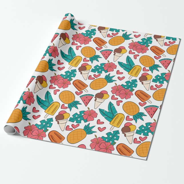 Sommermuster Geschenkpapier (Ungerollt)