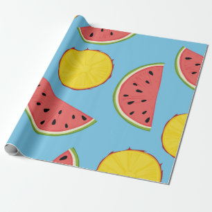 Sommermuster mit Ananas und Wassermelonart,ba Geschenkpapier