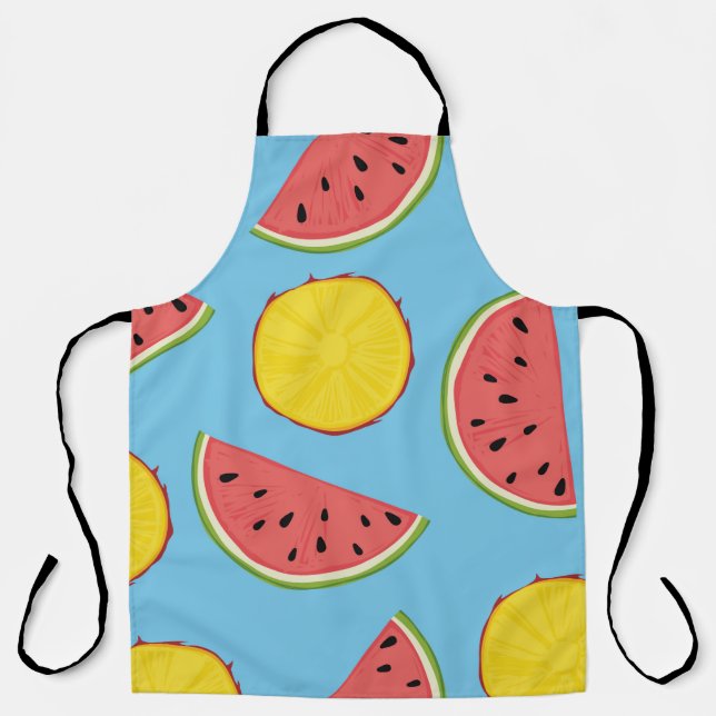Sommermuster mit Ananas und Wassermelonart,ba Schürze (Vorderseite)