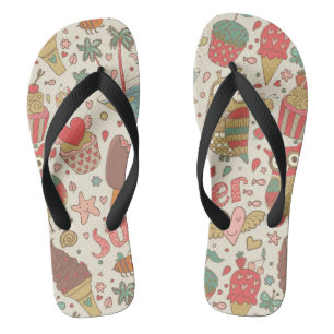 Sommermuster mit Eis Flip Flops