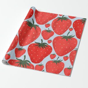 Sommermuster mit leicht abgeschiedenen Erdbeeren Geschenkpapier