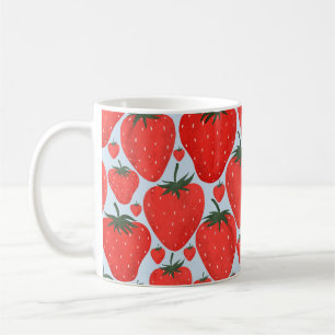 Sommermuster mit leicht abgeschiedenen Erdbeeren Kaffeetasse