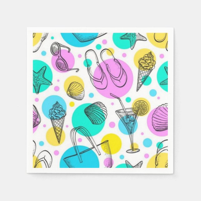 Sommermuster Serviette (Vorderseite)