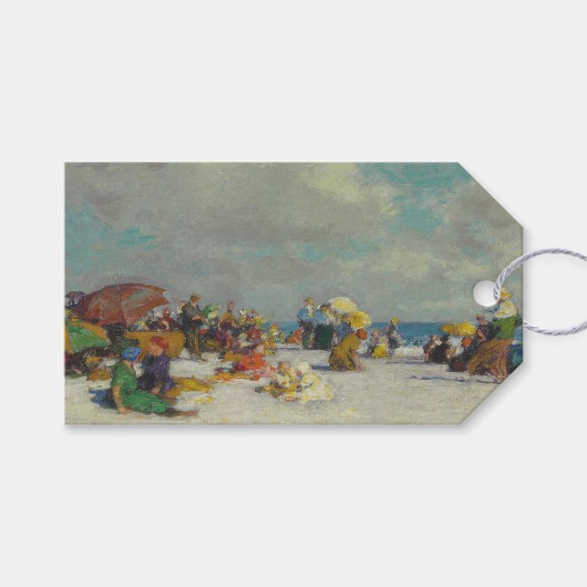 Sommernachmittag am Strand (von E.H. Potthast) Geschenkanhänger (Vorderseite (Horizontal))