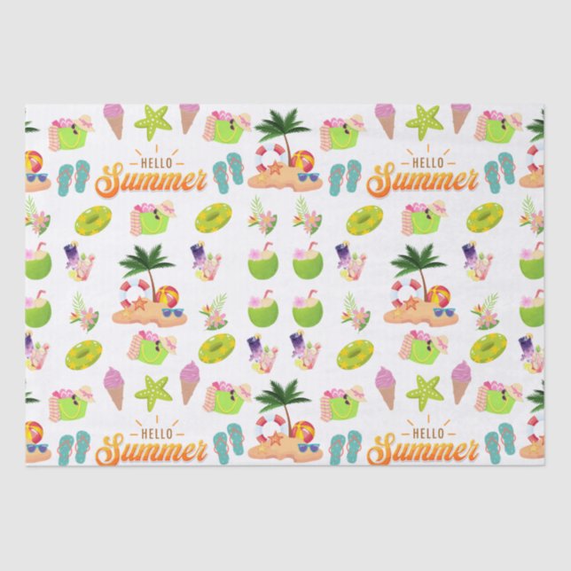 Sommernahtlos mit Coconut-Muster Seidenpapier (Vorderseite)