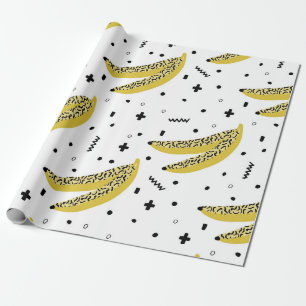 Sommernahtloses Muster mit Bananen in der Pop Art  Geschenkpapier