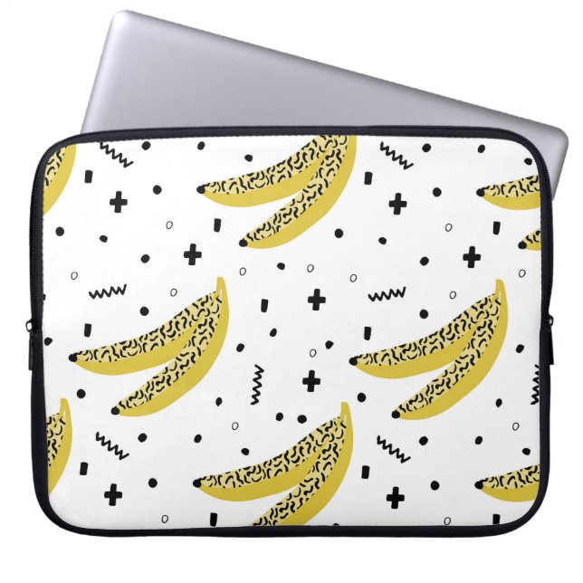 Sommernahtloses Muster mit Bananen in der Pop Art  Laptopschutzhülle (Vorderseite)