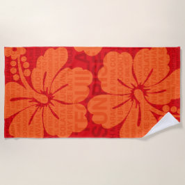 Sommername Cocktails und Hibiskus - Rot Strandtuch