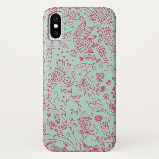 Sommerniedliches Blumenmuster Case-Mate iPhone Hülle (Rückseite)