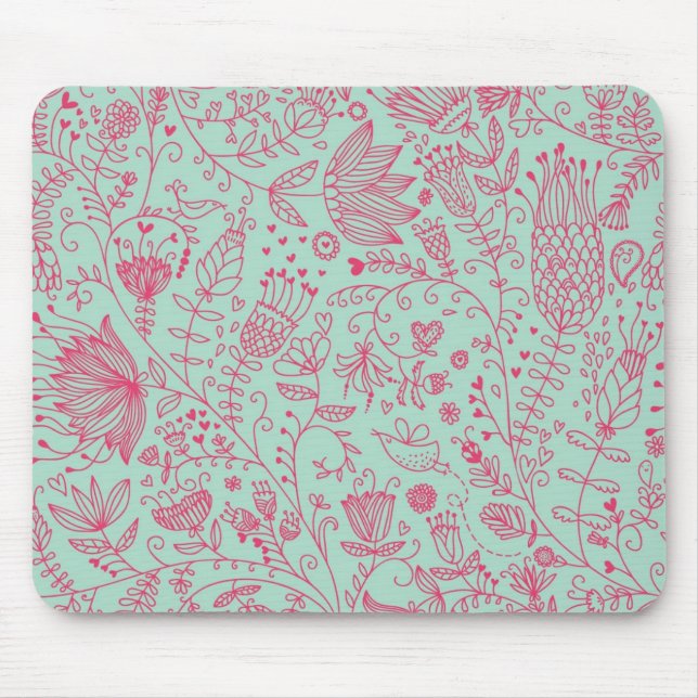 Sommerniedliches Blumenmuster Mousepad (Vorne)