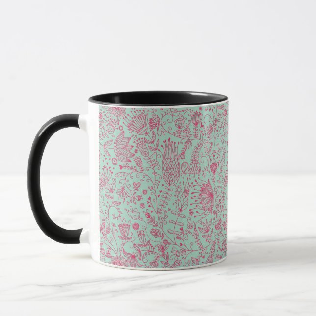 Sommerniedliches Blumenmuster Tasse (Links)