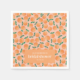 Sommerorangen Obst Pink Brautparty Custom Serviette