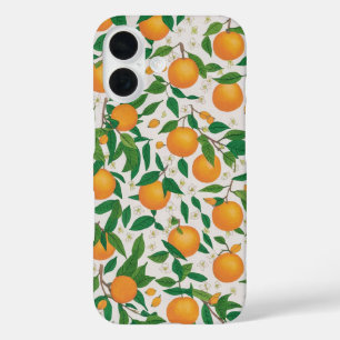 Sommerorangen Zitrusfrüchte Blumenmuster iPhone 16 Hülle