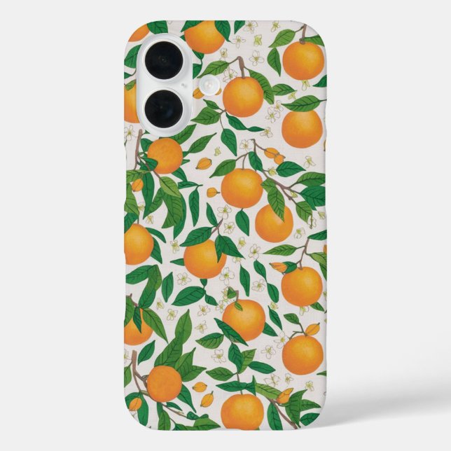 Sommerorangen Zitrusfrüchte Blumenmuster Case-Mate iPhone Hülle (Rückseite)
