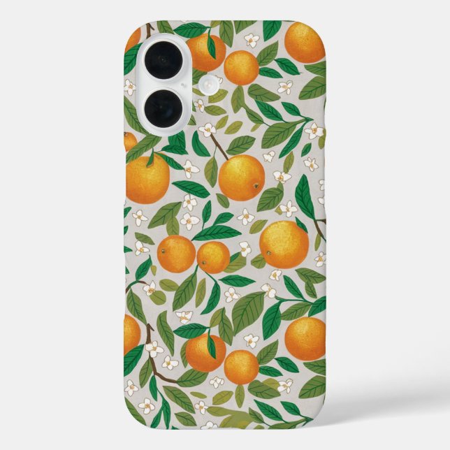 Sommerorangen Zitrusfrüchte Blumenmuster Case-Mate iPhone Hülle (Rückseite)