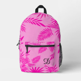 Sommerpalme-Blätter aus tropischem Blätter, rosa Bedruckter Rucksack